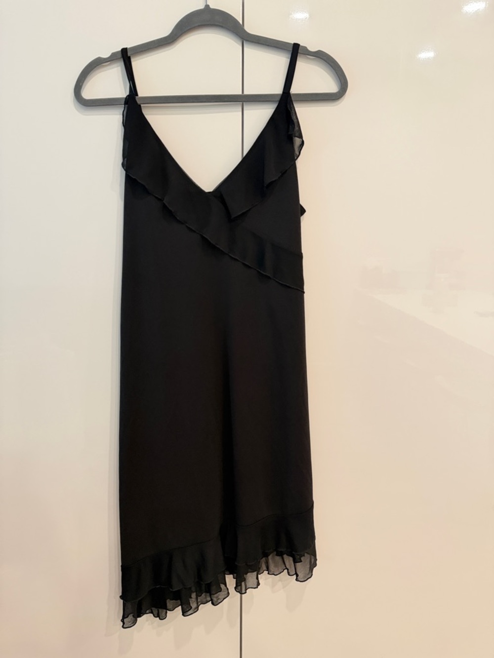 Black Ruffle Slip Dress